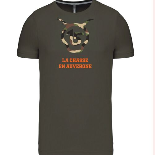 Vêtement de chasse | TEE-SHIRT LA CHASSE EN AUVERGNE | KAKI