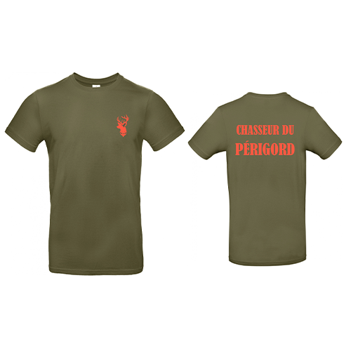 Vêtement de chasse | TEE-SHIRT CHASSEUR DU PÉRIGORD DOS | KAKI