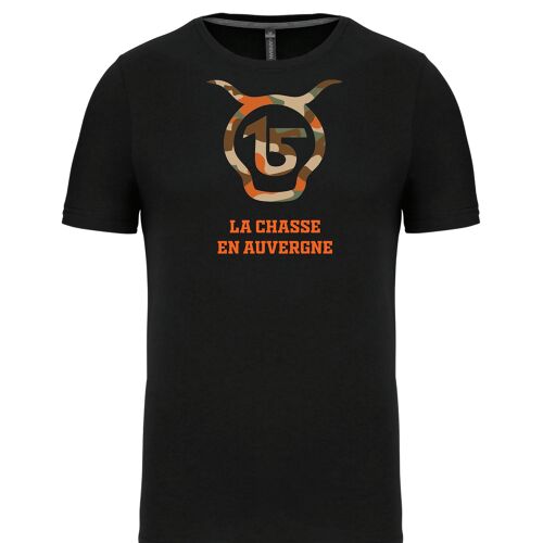 Vêtement de chasse | TEE-SHIRT LA CHASSE EN AUVERGNE | NOIR